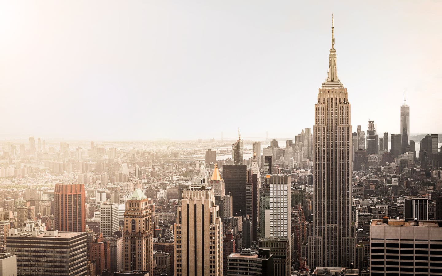 The Manhattan skyline looking toward the Empire State Building